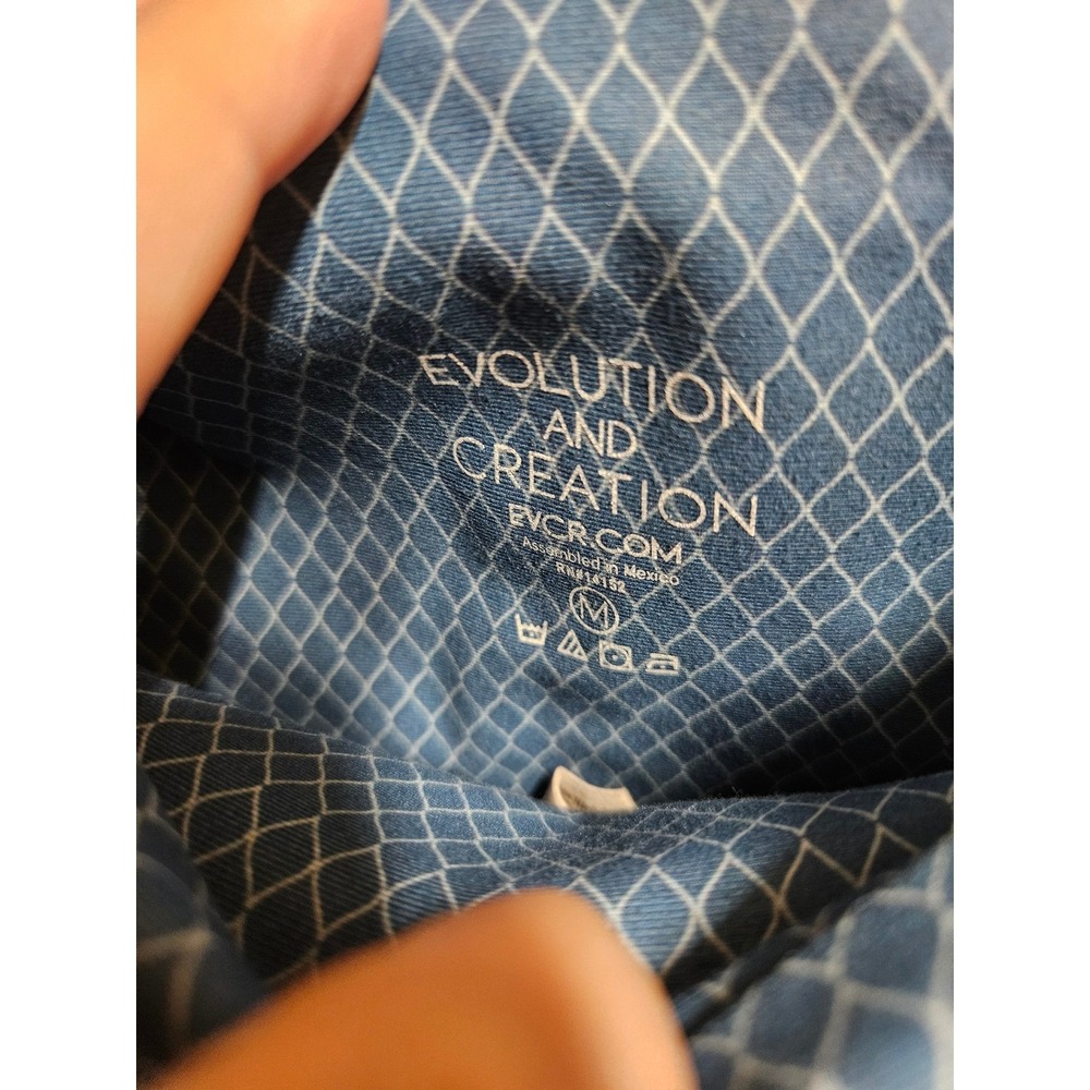 Evolution And Creation Blue Diamond Pattern Casua… - image 2